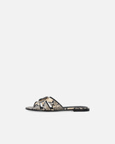 Leather slip-on sandals with python print and Love Birds logo -  | Pinko