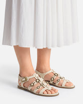 Flat sandals with straps and studs -  | Pinko