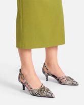 Pumps with python print and jewel studs -  | Pinko