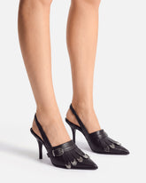 Leather slingbacks with saddlery-inspired details -  | Pinko