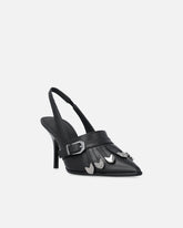 Leather slingbacks with saddlery-inspired details -  | Pinko