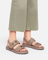 Padded nappa leather sandals with metallic details -  | Pinko