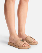 Perforated nappa leather slip-on sandals with Love Birds logo -  | Pinko