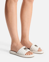 Perforated nappa leather slip-on sandals with Love Birds logo -  | Pinko