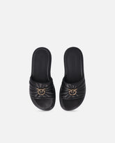 Pantoletten aus Nappaleder mit Lochmuster und Logo Love Birds -  | Pinko