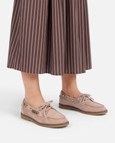 Suede moccasins with jewel details -  | Pinko