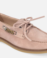 Suede moccasins with jewel details -  | Pinko