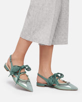 Slingback ballerinas with ties -  | Pinko