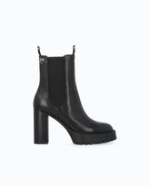 Leather ankle boots with heel - Black | Pinko