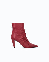 Nappa leather ankle boots with high heel and pointed toe - Red | Pinko