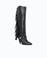 High nappa leather boots with heel and fringing -  | Pinko