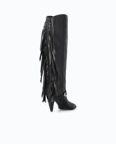 High nappa leather boots with heel and fringing -  | Pinko
