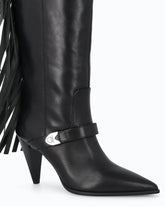 High nappa leather boots with heel and fringing -  | Pinko