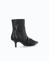 Leather ankle boots with straps and fringing -  | Pinko