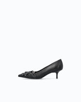 Leather pumps with straps and fringing -  | Pinko