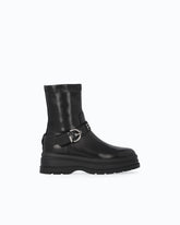 Stiefeletten aus Leder mit Riemchen - Schwarz | Pinko