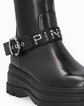 Stiefeletten aus Leder mit Riemchen - Schwarz | Pinko