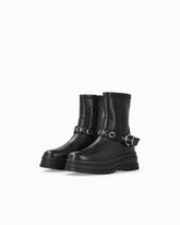 Stiefeletten aus Leder mit Riemchen - Schwarz | Pinko