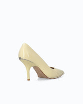 Leather court shoe with logo on the heel - Trasparente | Pinko