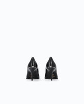 Leather court shoe with logo on the heel - Black | Pinko