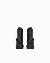 Leather combat boots with strap - Black | Pinko