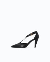 Leather T-strap pumps with high heel -  | Pinko
