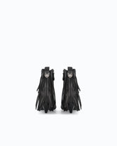 Leather ankle boots with heel and fringing -  | Pinko