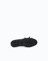 Leather moccasins with straps and fringing - Black | Pinko