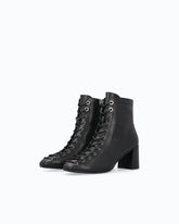 Lace-up leather ankle boots with heel -  | Pinko