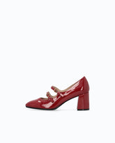Mary Jane pumps in patent-effect leather - Red | Pinko