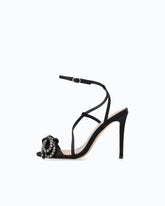 Satin stiletto sandal with strass bow -  | Pinko