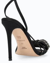 Satin stiletto sandal with strass bow -  | Pinko