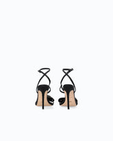 Satin stiletto sandal with strass bow -  | Pinko