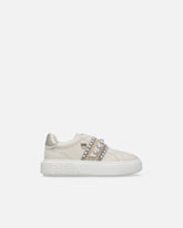 Leather slip-on sneakers with jewel band -  | Pinko