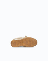 Lather sneakers with faux fur details - Beige | Pinko
