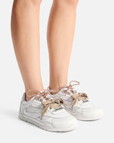 Sneakers with double laces, crystal and charms -  | Pinko