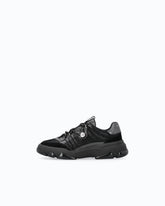 Leather sneakers with trekking-style laces - Black | Pinko